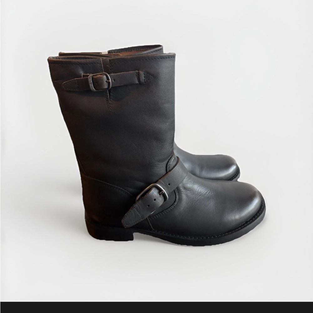 Frye Brown Leather Combat Boots